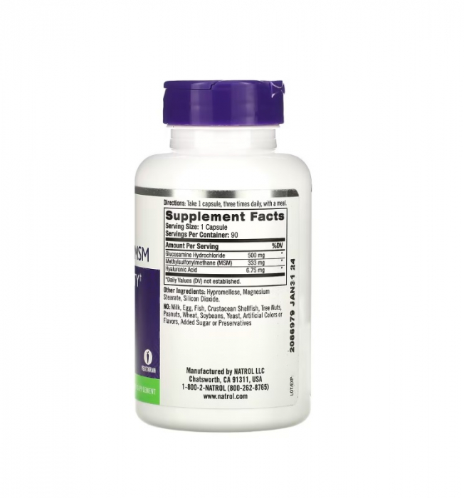 Glucosamine, Hyaluronic Acid & MSM 90 capsule - Natrol [2]
