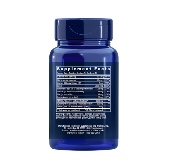 Hair Skin & Nails Collagen Plus Formula 120 Tablete - Life Extension [2]