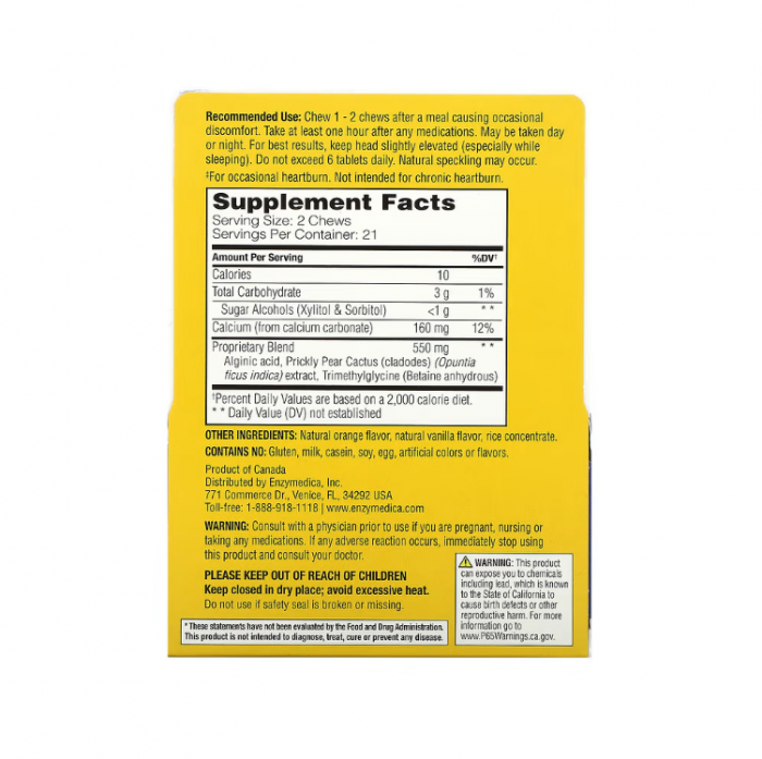 Heartburn Soothe (Pt. Arsuri Stomacale) 42 tablete - Enzymedica [2]