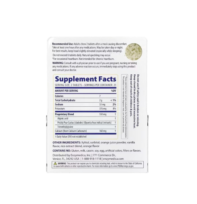 Heartburn Soothe (Pt. Arsuri Stomacale) 42 tablete - Enzymedica [2]