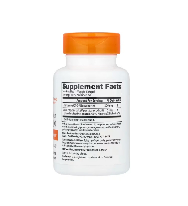 High Absorption CoQ10 with BioPerine 200mg 60 Capsule - Doctor's Best [2]