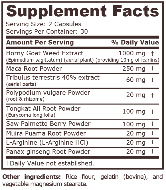 Horny Goat Weed 60 capsule - Pure Nutrition [2]
