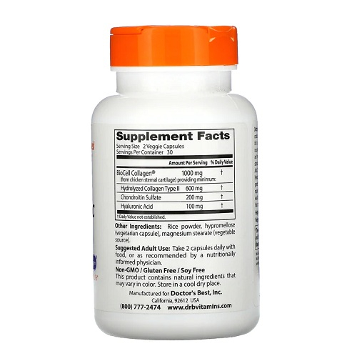Hyaluronic Acid + Chondroitin Sulfate with BioCell Collagen 60 Capsule - Doctor's Best [2]