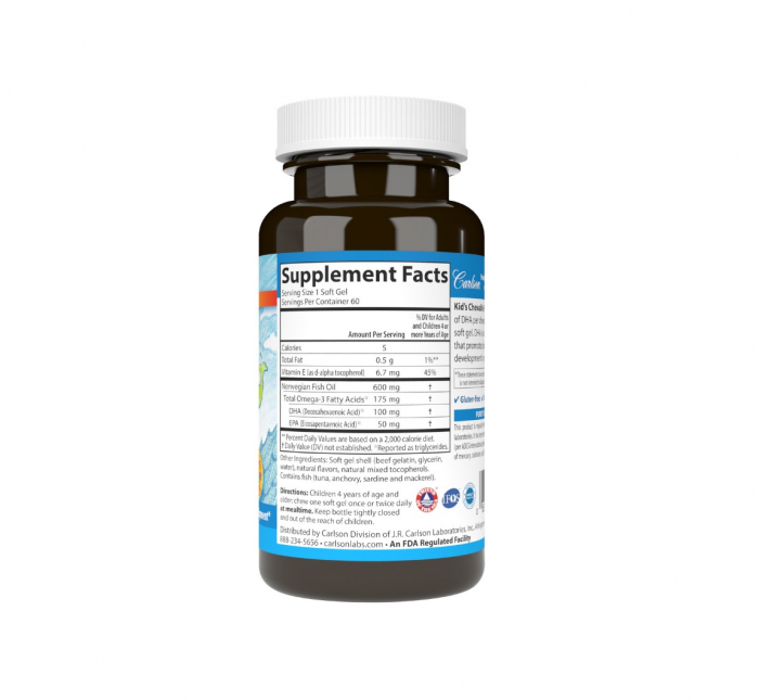 Kid's Chewable DHA 100mg Orange 60 capsule moi - Carlson [2]