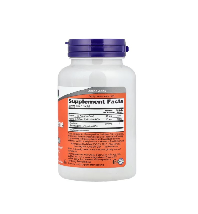 L-Cysteine 500mg 100 tablete - NOW Foods [2]