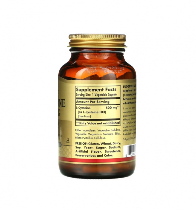 L-Cysteine 500mg 90 capsule vegetale - Solgar [2]