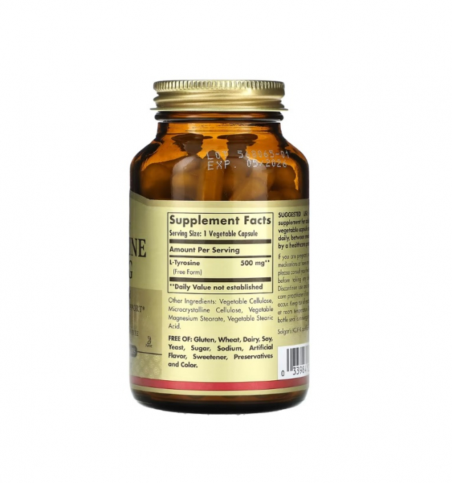 L-Tyrosine 500mg 100 capsule vegetale - Solgar [2]