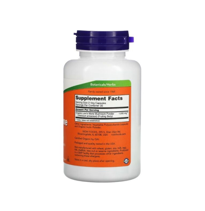 Lion's Mane, 500mg 60 capsule vegetale - NOW Foods [2]