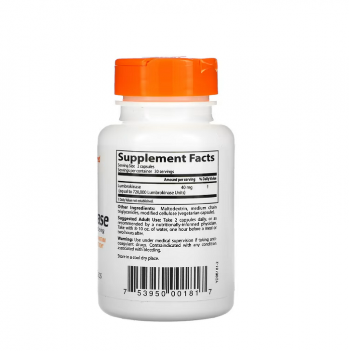 Lumbrokinase 20mg 60 Capsule - Doctor's Best [2]