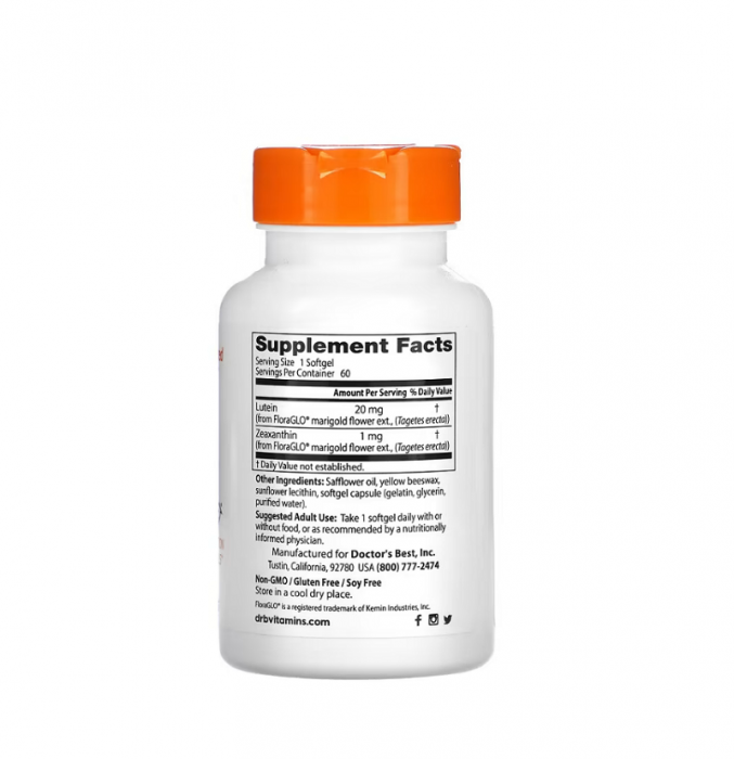 Lutein with FloraGlo Lutein 20mg 60 Softgels - Doctor's Best [2]