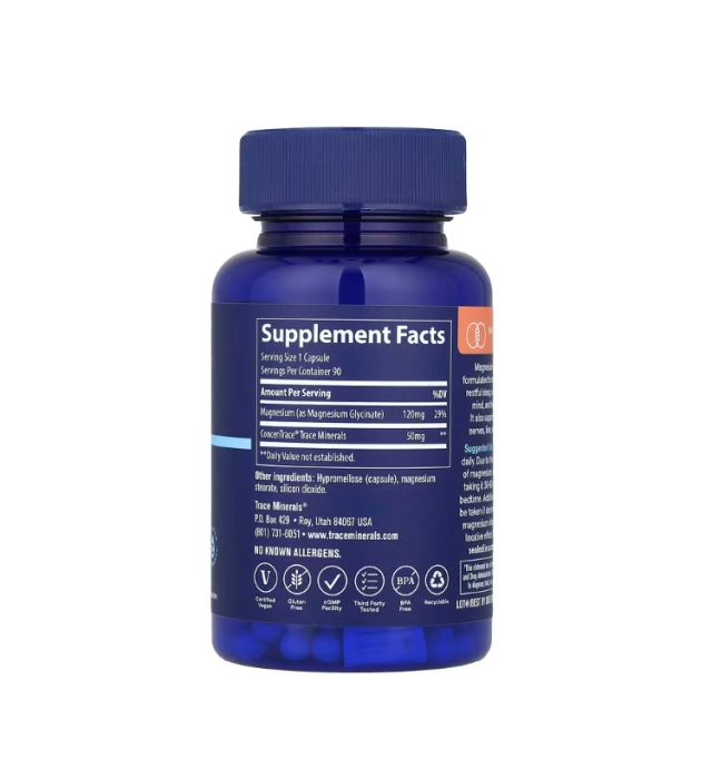 Magnesium Glycinate 120mg 90 Capsule - Trace Minerals [2]