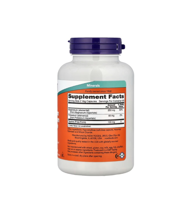 Magnesium & Potassium Aspartate 120 capsule - NOW Foods [2]