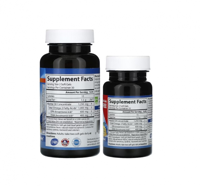 Maximum Omega Minis 1000mg Omega-3s 60+20 mini capsule moi - Carlson [2]
