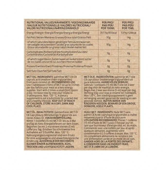 MCT Oil Pure Coconut C8 1000ml - Go-Keto [2]
