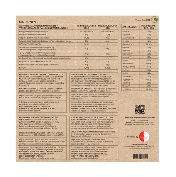 MCT Powder Keto Protein Shake Choco 400g. - Go-Keto [2]