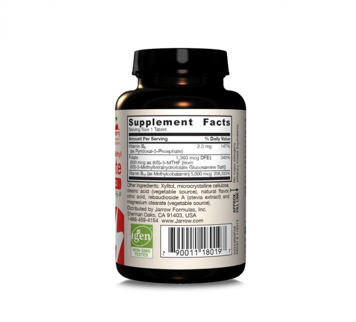 Methyl B-12 & Methyl Folate 5000 mcg / 800 mcg 60 tablete - Jarrow Formulas [2]