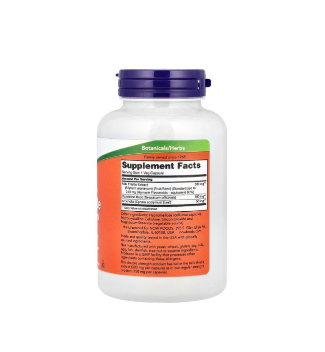 Milk Thistle Extract Double Strength 300mg 200 capsule - NOW Foods [2]
