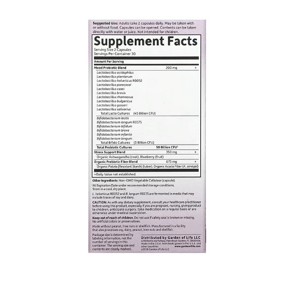 Mood+ Dr. Formulated Probiotics 60 Capsule - Garden Of Life [2]