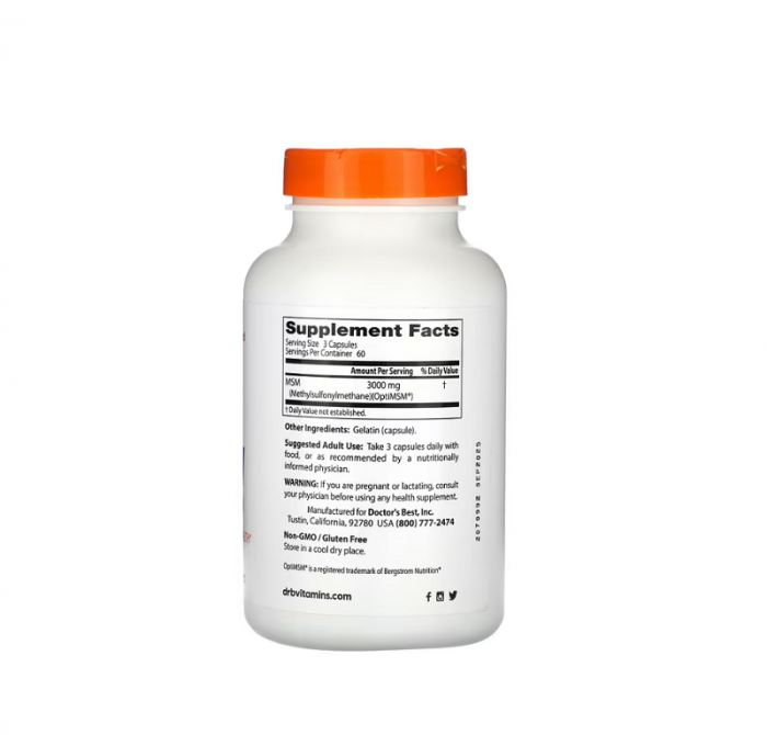 MSM with OptiMSM 1000mg 180 Capsule - Doctor's Best [2]
