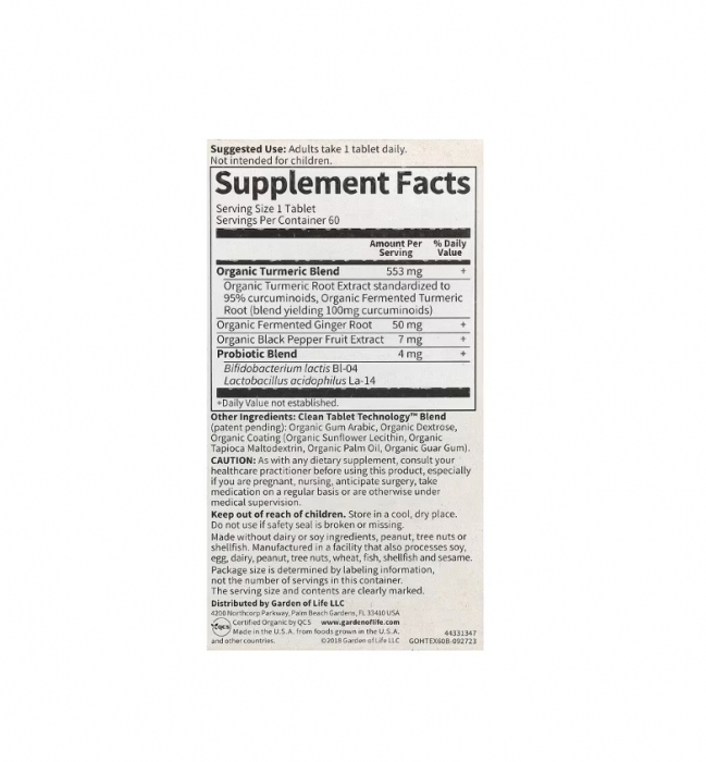 Mykind Extra Strength Turmeric 60 tablete vegetale - Garden of Life [2]