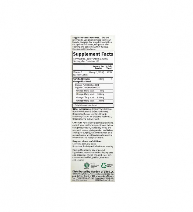 Mykind Vegan D3 spray 1000IU (Vanilla) 58 ml - Garden of Life [2]