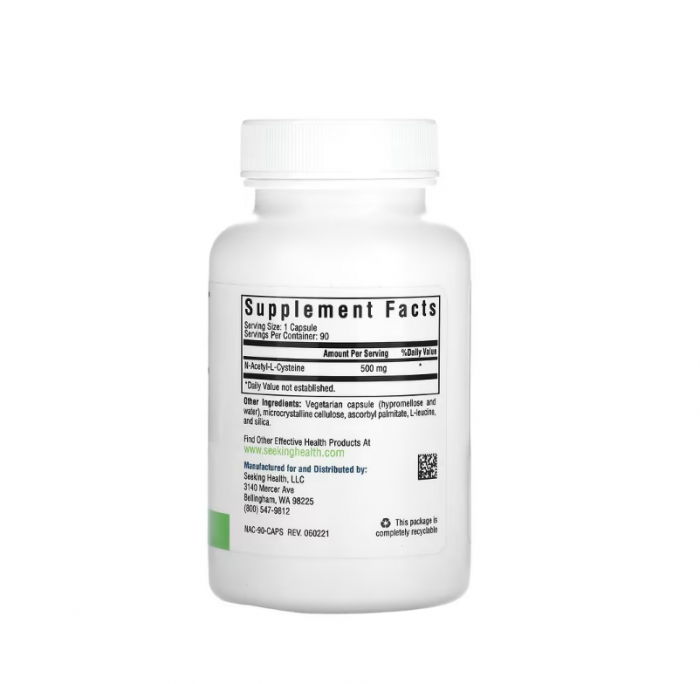 NAC (N-Acetyl-L-Cysteine) 500mg 90 Capsule - Seeking Health [2]