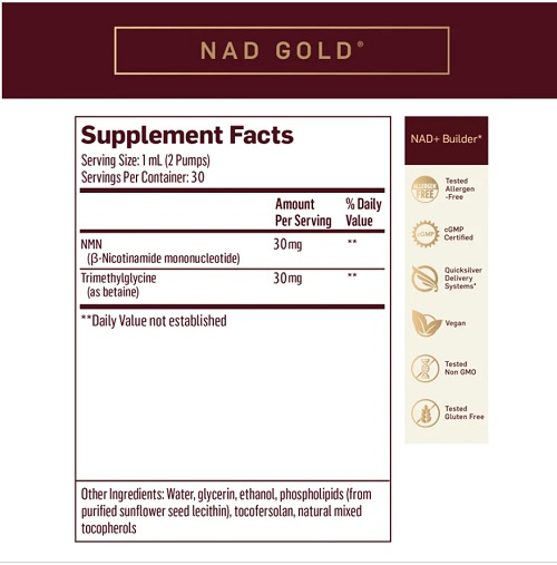 NAD+ Gold Liposomal 30 ml - Quicksilver Scientific [2]