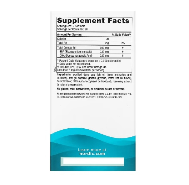 Omega-3 690mg 180 capsule - Nordic Naturals [2]
