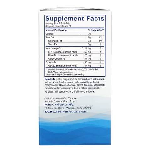 Omega-3 + Borage Oil 60 Softgels  -  Nordic Naturals [2]
