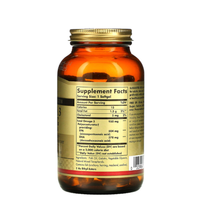 Omega 3 EPA & DHA Triple Strength 950mg 100 capsule moi - Solgar [2]