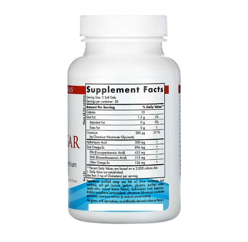 Omega Blood Sugar 44 mg with Alpha Lipoic Acid & Chromium 60 Soft Gels - Nordic Naturals [2]