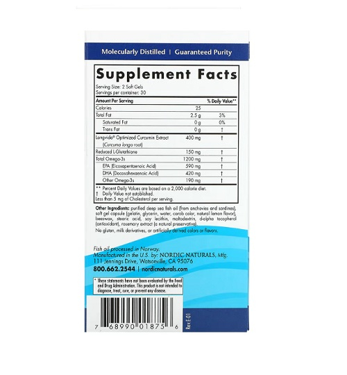 Omega Curcumin 1200 mg 60 Capsule - Nordic Naturals [2]