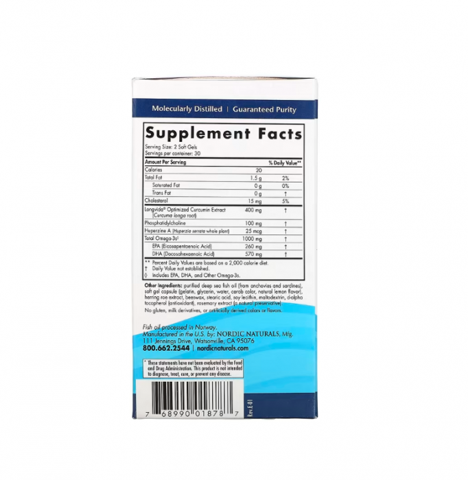 Omega Memory with Curcumin 60 Soft Gels - Nordic Naturals [2]