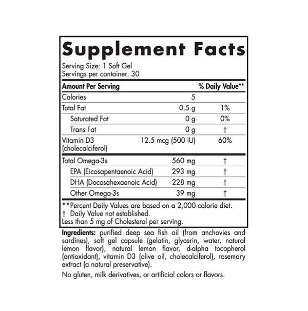 Omega ONE 560mg + 500IU D3 30 Soft Gels - Nordic Naturals [2]
