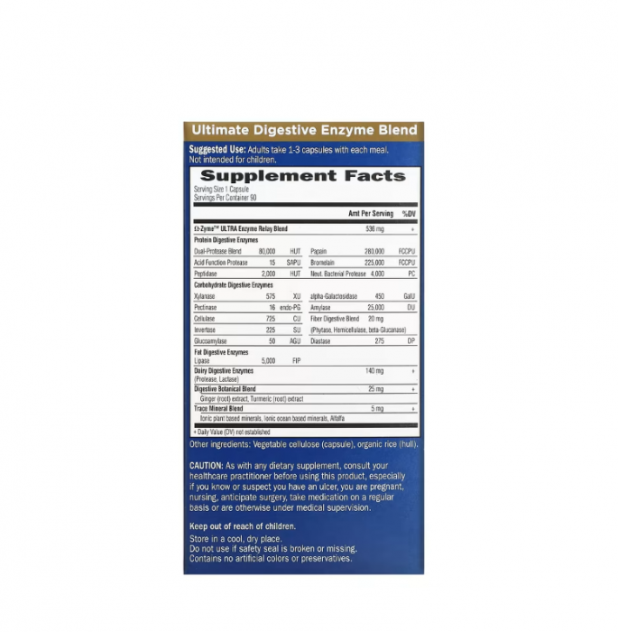 Omega Zyme Ultra Ultimate Digestive Enzyme Blend 90 Capsule - Garden of Life [2]