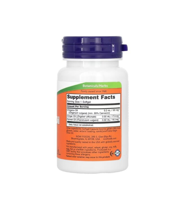 Oregano Oil, Enteric 90 capsule moi - NOW Foods [2]