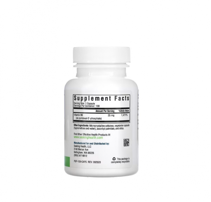 P-5-P 25mg 100 Vegetarian Capsules - Seeking Health [2]