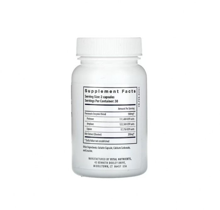 Pancreatin & Ox Bile Extract 60 capsule - Vital Nutrients [2]