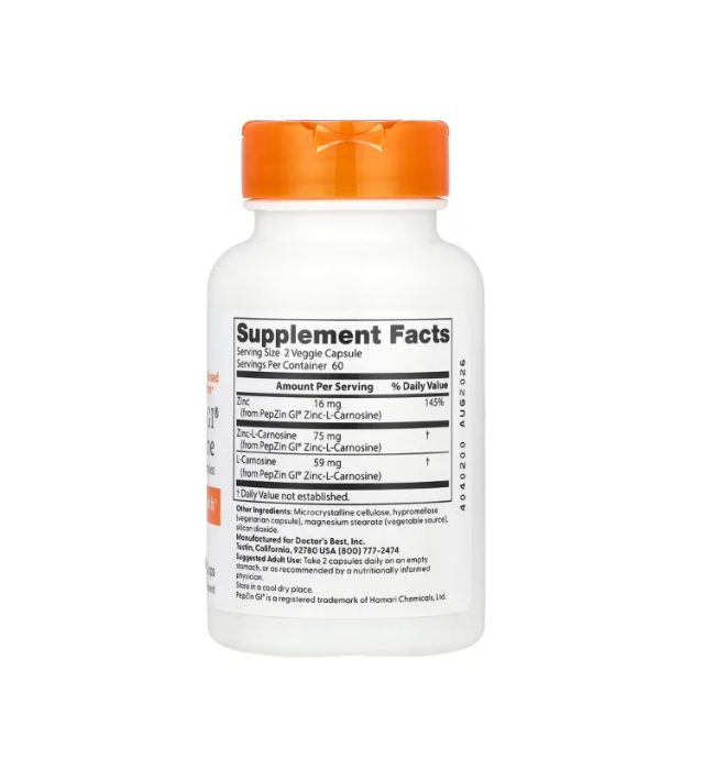 PepZin GI Zinc-L-Carnosine Complex 120 Capsule - Doctor's Best [2]