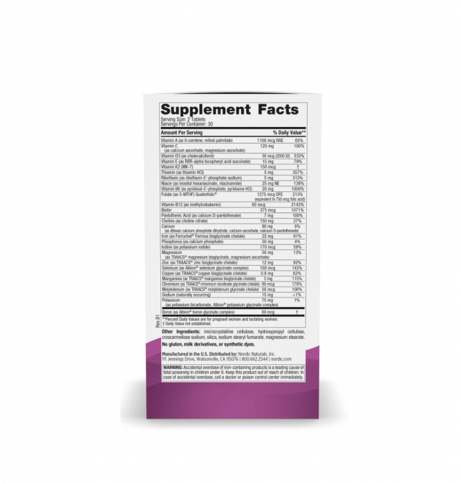 Prenatal Multivitamin 60 tablete - Nordic Naturals [2]