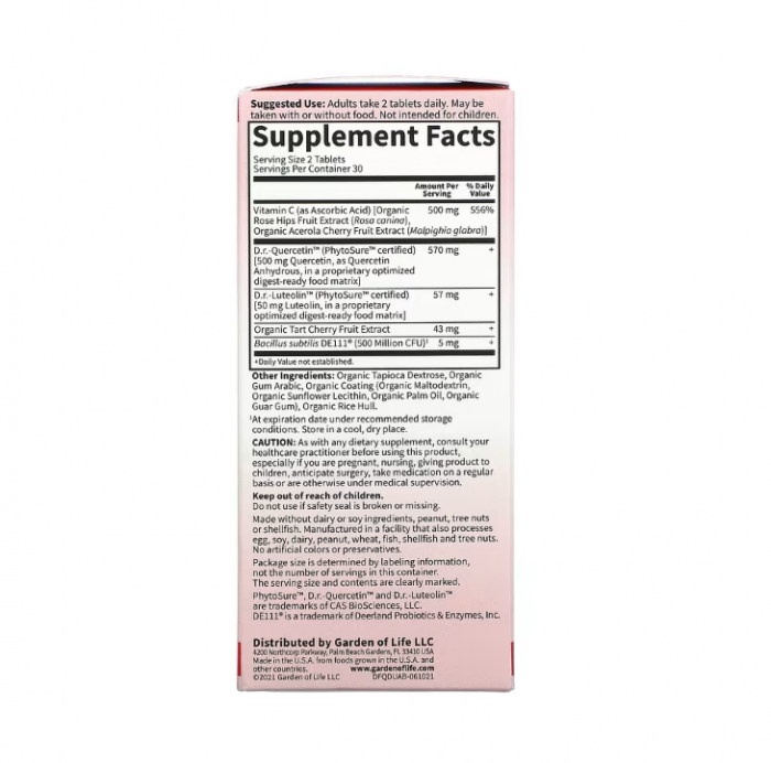 Quercetin Drop Acid Uric 500mg 60 tablete - Garden of Life [2]
