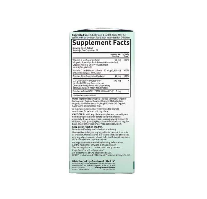 Quercetin Immune Dr. Formulated 500mg 30Tablete - Garden of Life [2]