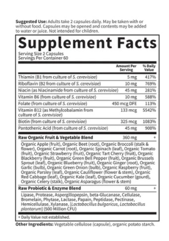 Raw B-Complex Vitamin Code 120 Capsules - Garden Of Life [2]