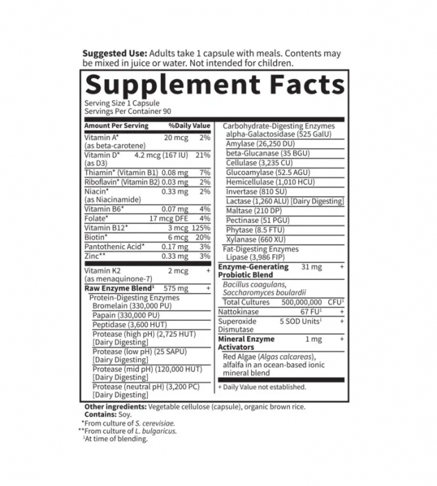 RAW Enzymes Men 90 Capsule - Garden of Life [2]