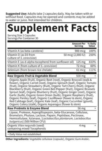 Raw Vitamin E Vitamin Code 60 Capsules - Garden of Life [2]