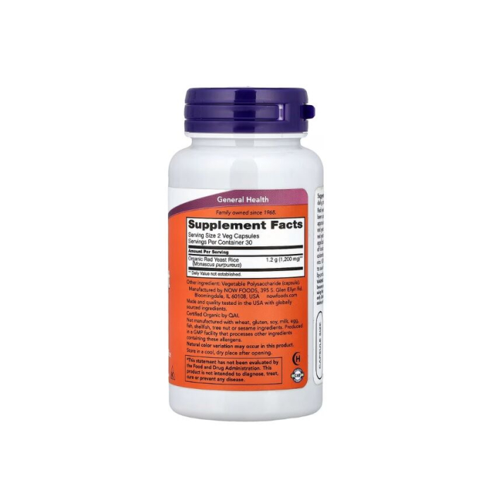 Red Yeast Rice 600mg 60 capsule vegetale - NOW Foods [2]