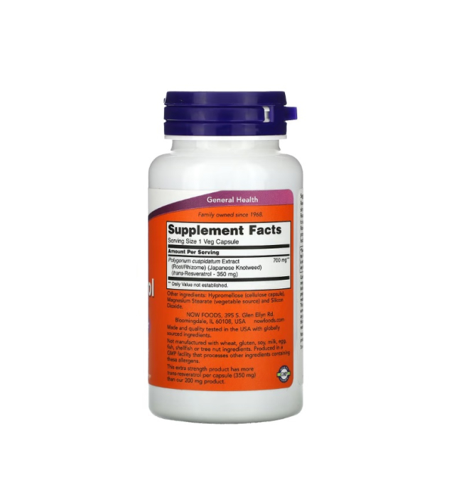 Resveratrol Extra Strength 350mg 60 capsule - NOW Foods [2]