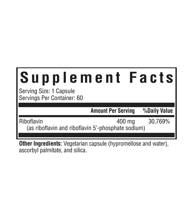 Riboflavin 400mg 60 capsule - Seeking Health [2]
