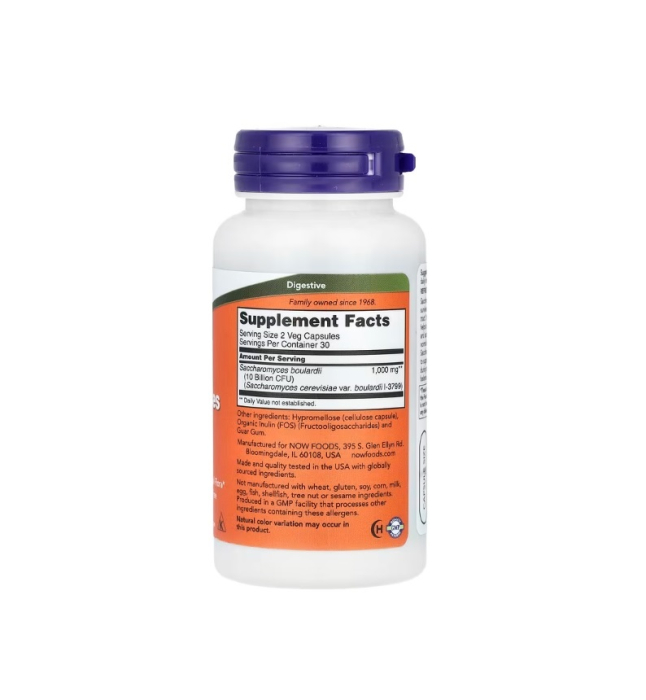 Saccharomyces Boulardii 5 Billion CFU 60 capsule - NOW Foods [2]