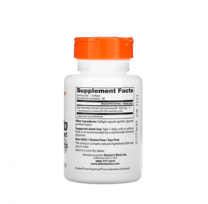Saw Palmetto with Prosterol Standardized Extract 320mg 60 Softgels - Doctor's Best [2]